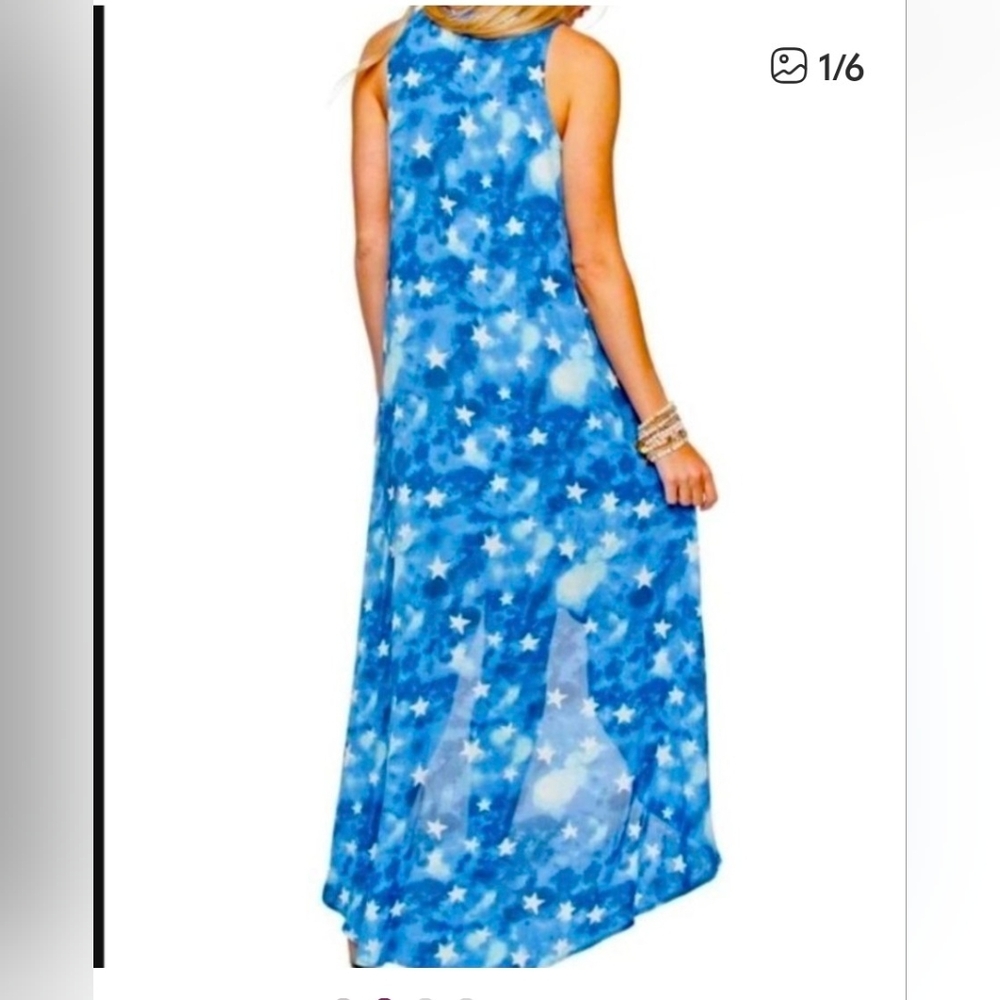 Buddy love star Hi Low maxi dress small medium *D3 - Picture 2 of 9
